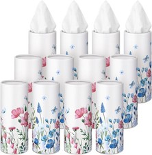 Fourluoo 12 Pack Car Tissue Cylinder Holder Bulk with 3 Ply Facial Multicolor