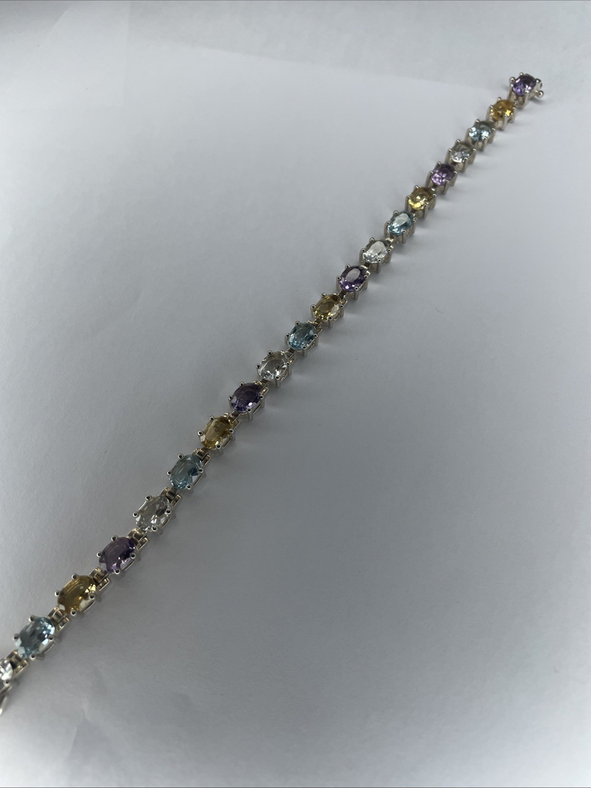 Solid Sterling Multi Colored Tennis Bracelet By A… - image 3