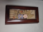 127 Z26 Vintage Wooden Jewelry/Music Box Pressed Flowers "Where do I Begin" — photo 3