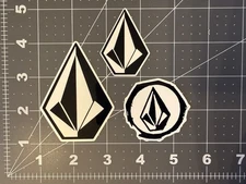 Volcom Stone 3 Sticker/Decal Lot - Skateboarding - Snowboarding  - Surfing - BMX