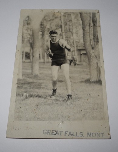 1923 Boxing Jack Dempsey Shelby Montana Fight Training at Great Falls Postcard