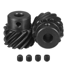 1Mod 13T 10mm Bore M4 Screw Helical Gear 2Pcs 45 Degree Right-hand (Round Shaft)