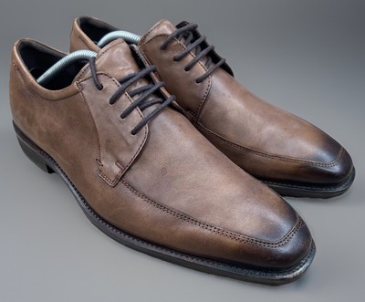 ECCO Citytray Mens EU 43 US 9/9.5 Brown Leather Lace-Up Oxfords Dress Shoes EUC!