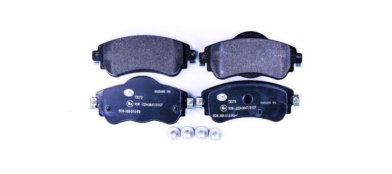 HELLA Brake Pad Set For Disc Front With Brake Caliper Screws Fits Citroen C4 DS4