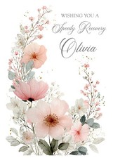 GET WELL SOON - RECOVERY Personalised Card Beautiful Watercolour