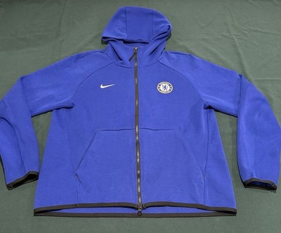 Nike Tech Fleece Royal Blue Chelsea Football Club Full Zip Hoodie, Men s Large