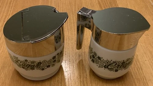 Gemco Spring Blossom Crazy Daisy Creamer & Sugar  Vintage