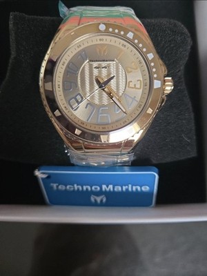 TM-226010 TechnoMarine Lusso Mare Gold Tone Unisex Watch 38mm