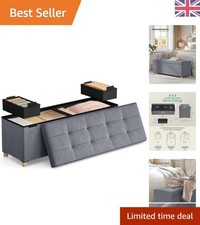 Scandinavian Style Storage Ottoman - Elegant Velvet Footrest with Hidden Storage