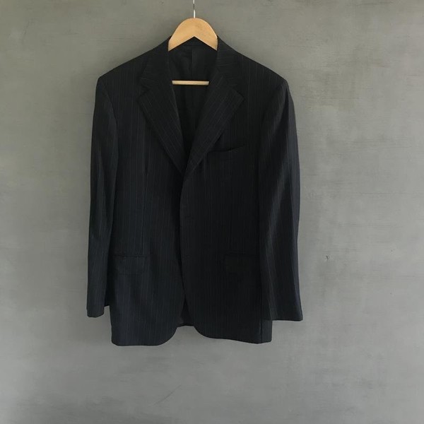 Men Isaia Napoli Suit Navy Wool 40 /L / 48