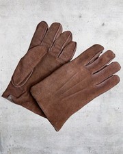 Vintage 1960s Crown Craft Brown Suede Gloves Made in Korea Size M