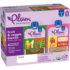 Plum Organics Stage 2 Organic Baby Food - Variety Pack - 4 Ounce Pack of 8 