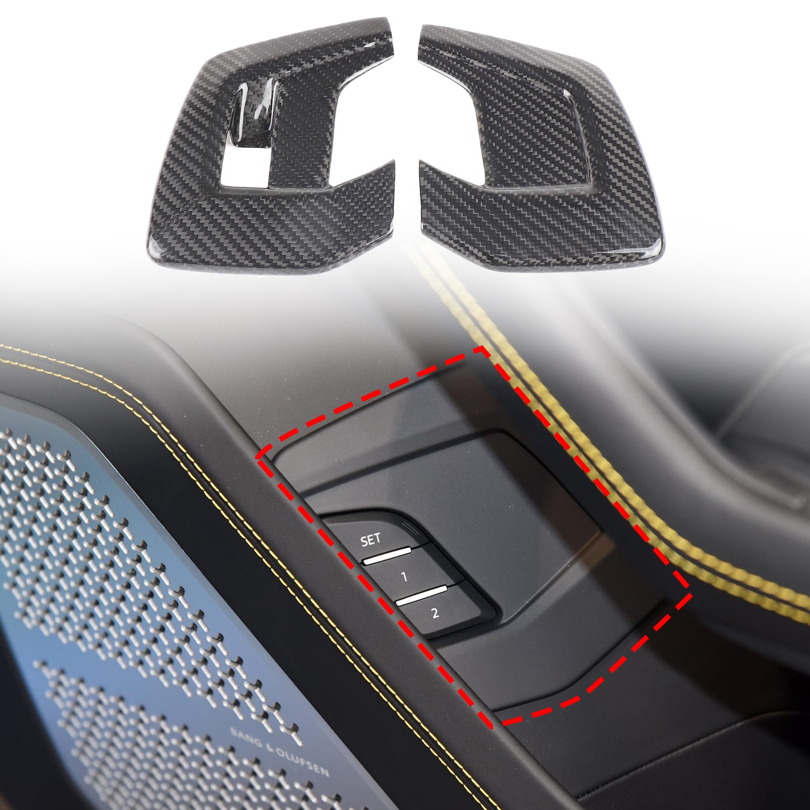 Real Carbon Fiber Door Trunk Lid Switch Trim cover Fits Lamborghini Urus 2018-24