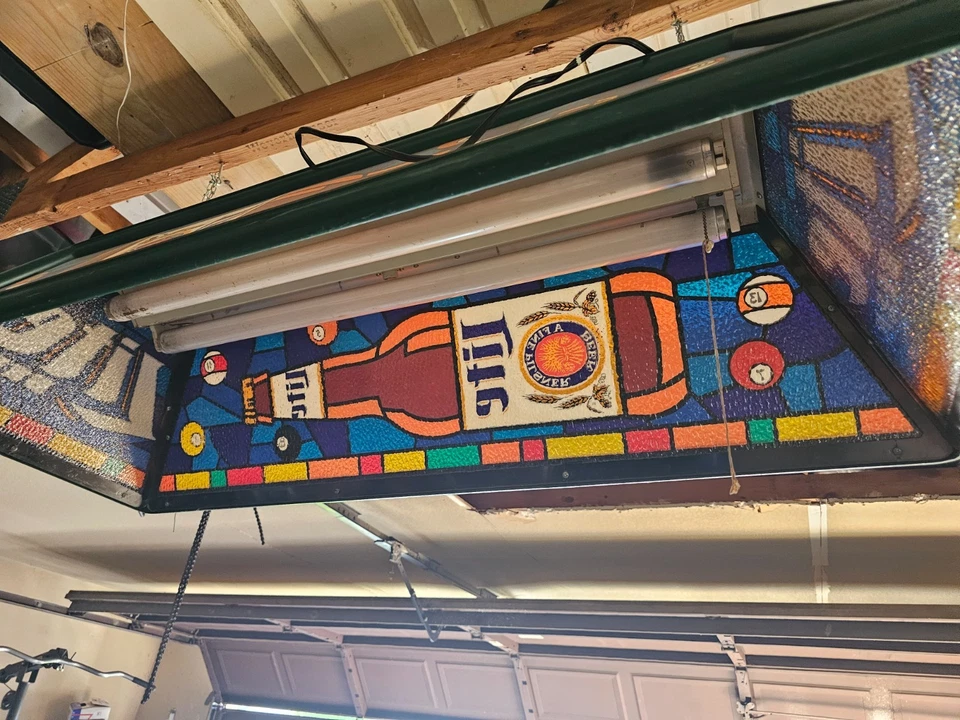 Lámpara de mesa de billar Miller Lite 1993 barra luz vintage Foto 3 de 4