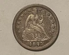 1845 Seated Liberty Dime ,  VF + /  near XF , Scarce