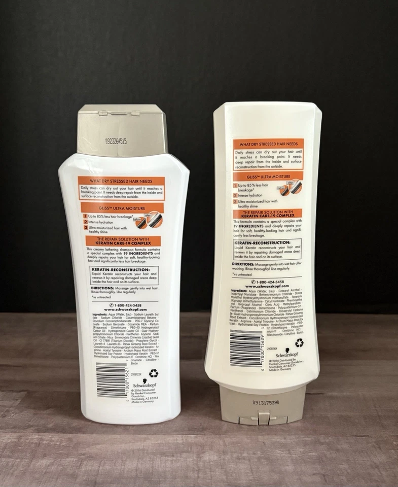 SCHWARZKOPF GLISS HAIR REPAIR ULTRA HIDRATANTE LÍQUIDO QUERATINA ACONDICIONADOR/CHAMPÚS Foto 2 de 2