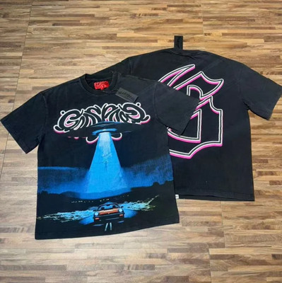 New Godspeed UFO Print Short sleeve Mens Casual Pure Cotton T-shirt 2 Colors