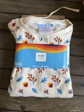 Aldi Gear Pajamas Fall Leaves Waffle Knit Long Sleeve And Pants Medium