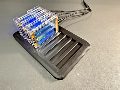 MINERMANUSA 8-Slot Stand for NerdMiner V2 or NMminer – 3D Printed Tray Black Display Rack