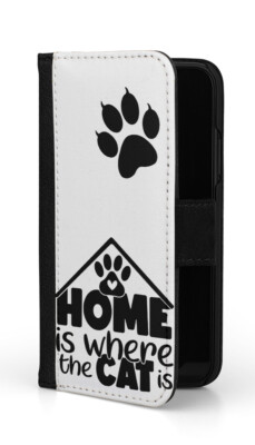 Sunny-Case Klapphülle Flip Case Etui für Samsung S22 Home is where cat is Nr.7