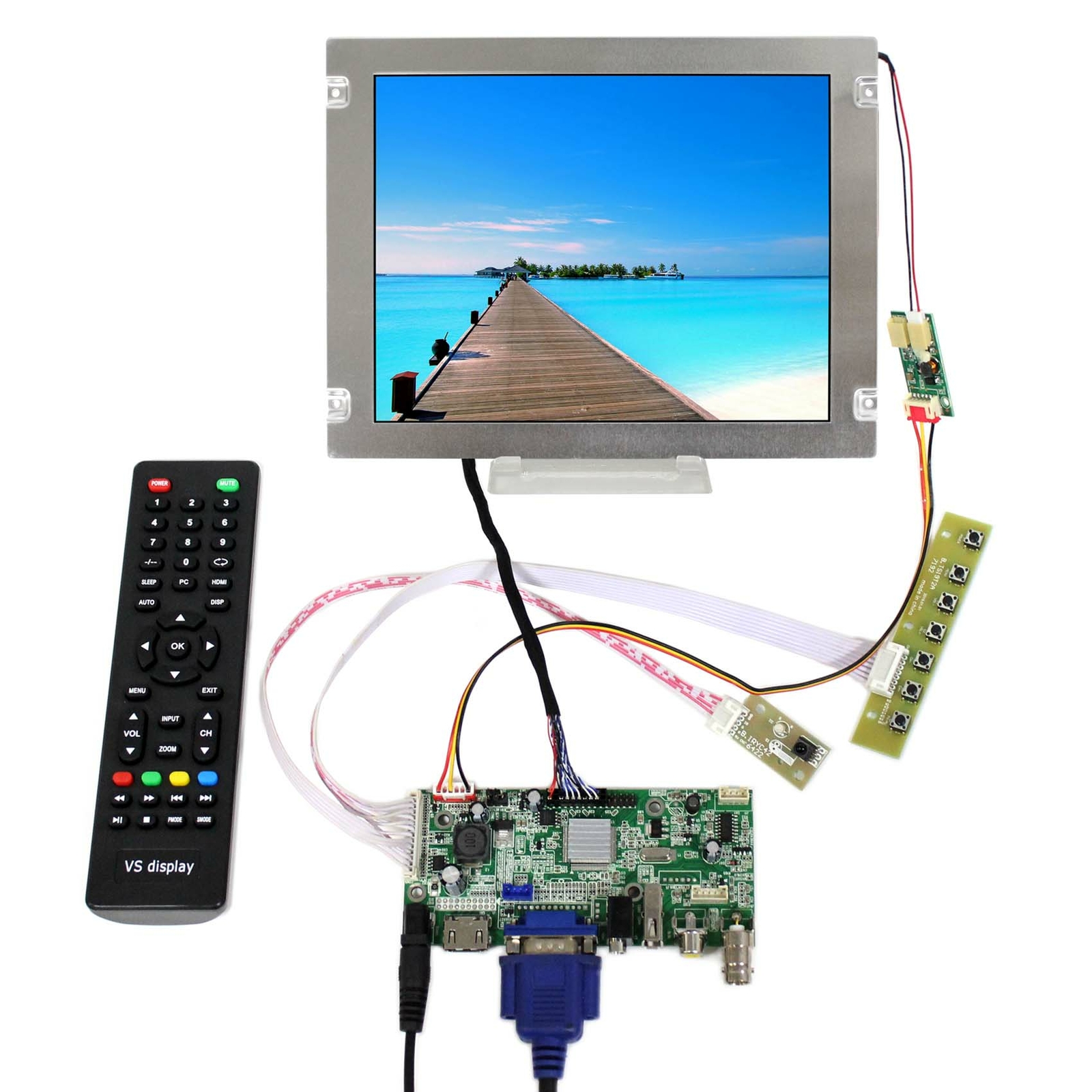 8 inch PD080SL3 800X600 400nit LCD Screen VGA AV USB HD LCD Driver Board