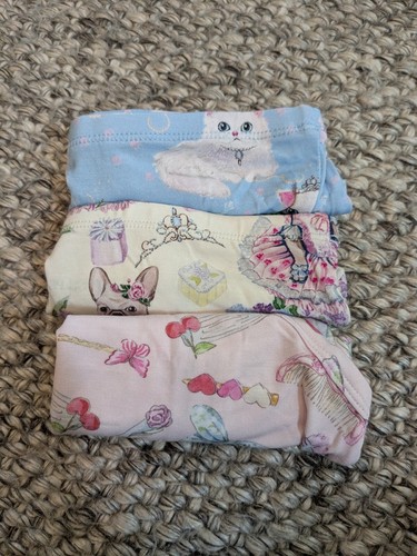 New Posh Peanut Girls Briefs Underwear 3 Piece Set Dixie Cat French Dog Sz 6/7 - Picture 8 of 8