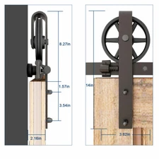CCJH Sliding Barn Door Hardware Closet Track Kit 4FT-20FT For Single/Double Door