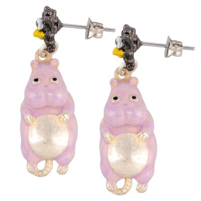 Spirited Away Pierced earrings Bou Mouse and Haedori W10×H32 mm Studio Ghibli