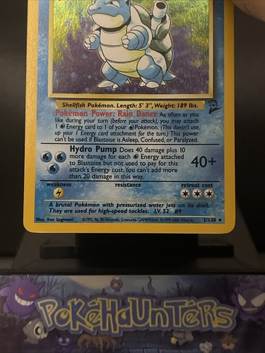 Pokemon Karte Blastoise 2/130 Base Set 2 Holo WOTC Near Mint - Bild 3 von 7