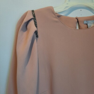 h&m powder pink dress *NWT* H&M Chiffon Floral Belted Midi Dress in Powder Pink, Size 4