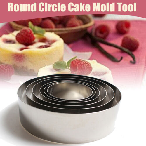 5Pcs Stainless Steel Round Cookie Biscuit Cake Pastry Cutter Baking Mold Set Kit - Picture 1 of 8