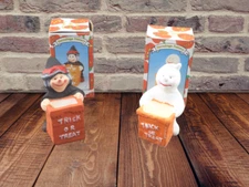 Pair of Halloween Witch and Ghost Trick-or-Treat Candles - Spooky Decorations