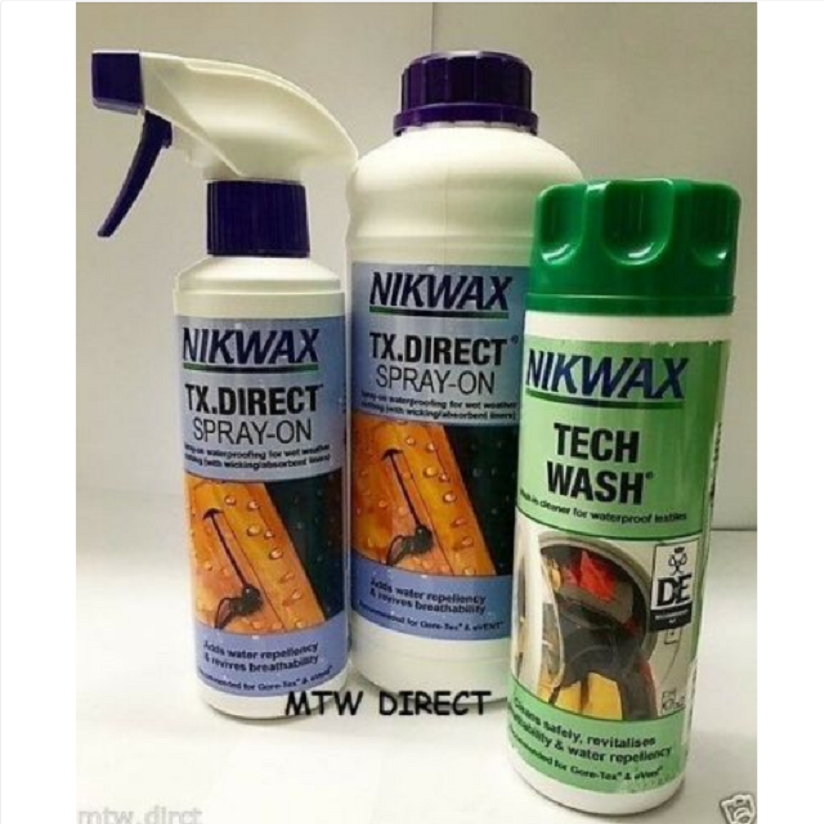 NIKWAX TECH WASH 300MLS TX DIRECT SPRAY ON 300MLS LITRE