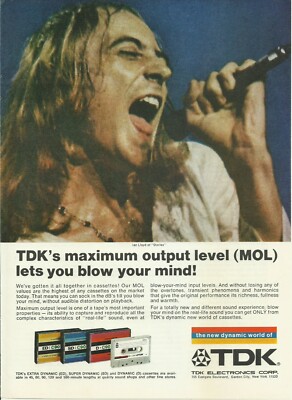 1973 TDK Maximum Output Level Cassettes Ian Lloyd Vintage Print Ad