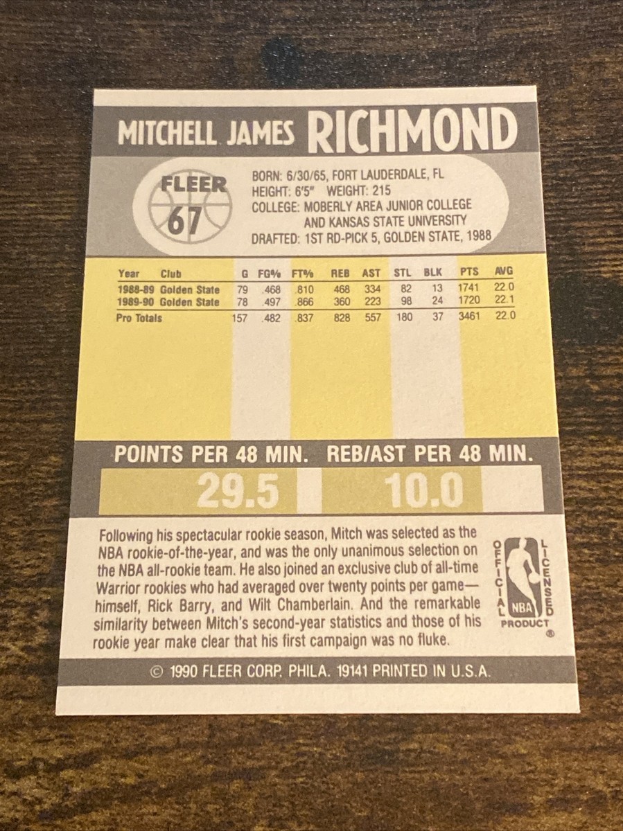 1990-91 Fleer Golden State Warriors Basketball Card #67