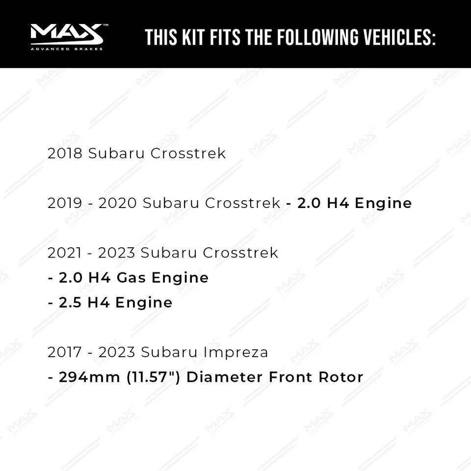 Front & Rear Brake Rotors + Ceramic Pads for Subaru Crosstrek Impreza - Image 2 of 4