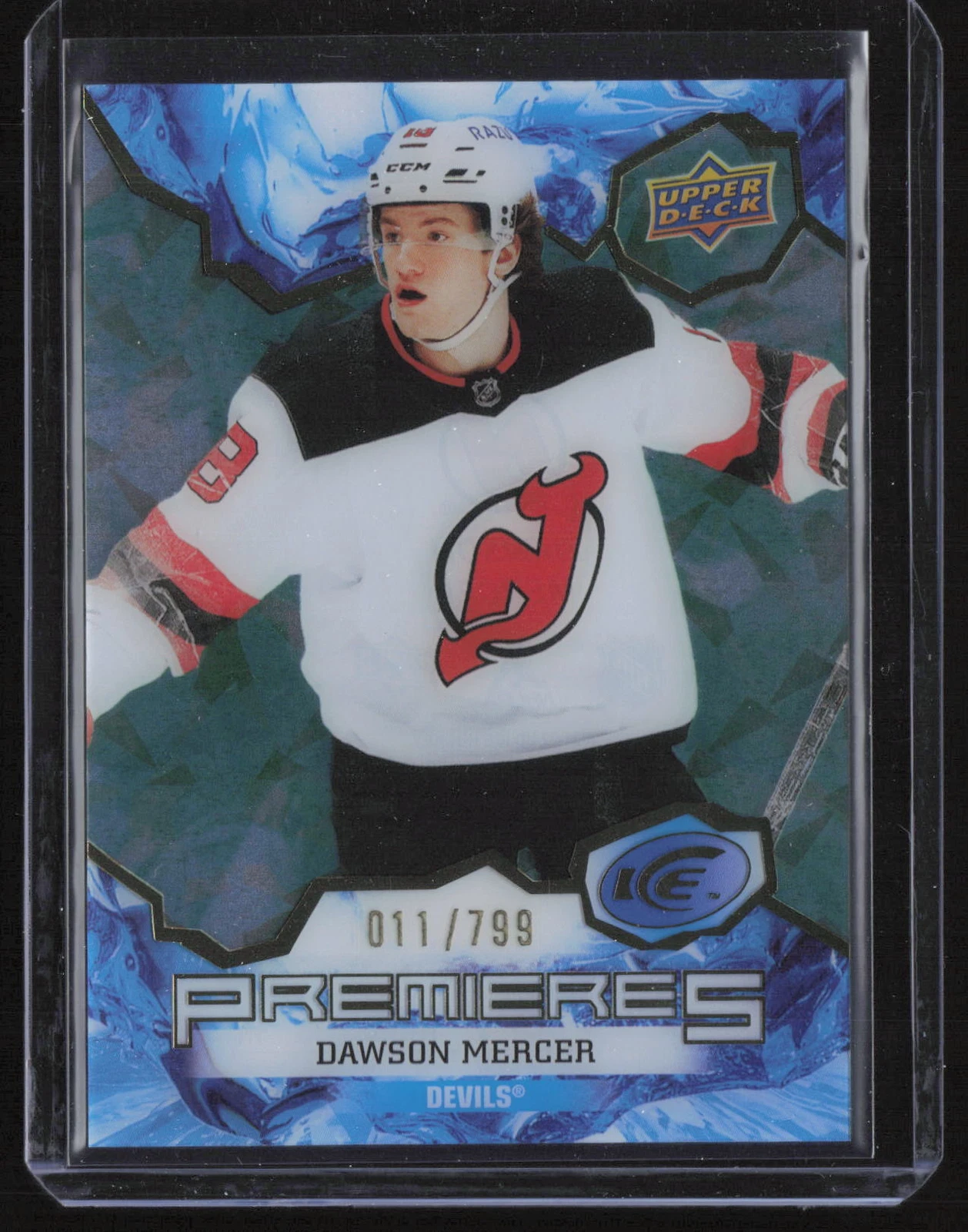 Dawson Mercer 2021-22 UD Ice Premieres /799 #231 New Jersey Devils