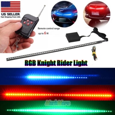22'' 48LED RGB Car Scanner Knight Rider Strobe Flash Light 5050SMD 12V w/ Remote