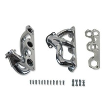 Colectores De Escape Cortos De Acero Inoxidable 304 Para Jeep Wrangler JK 3.8L V6 (2007-2011) - Pulidos, Con Juntas Y Escudo