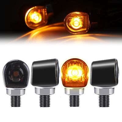 4x Mini LED Motorcycle Turn Signal Light Indicator Blinker For Bobber Cafe Racer