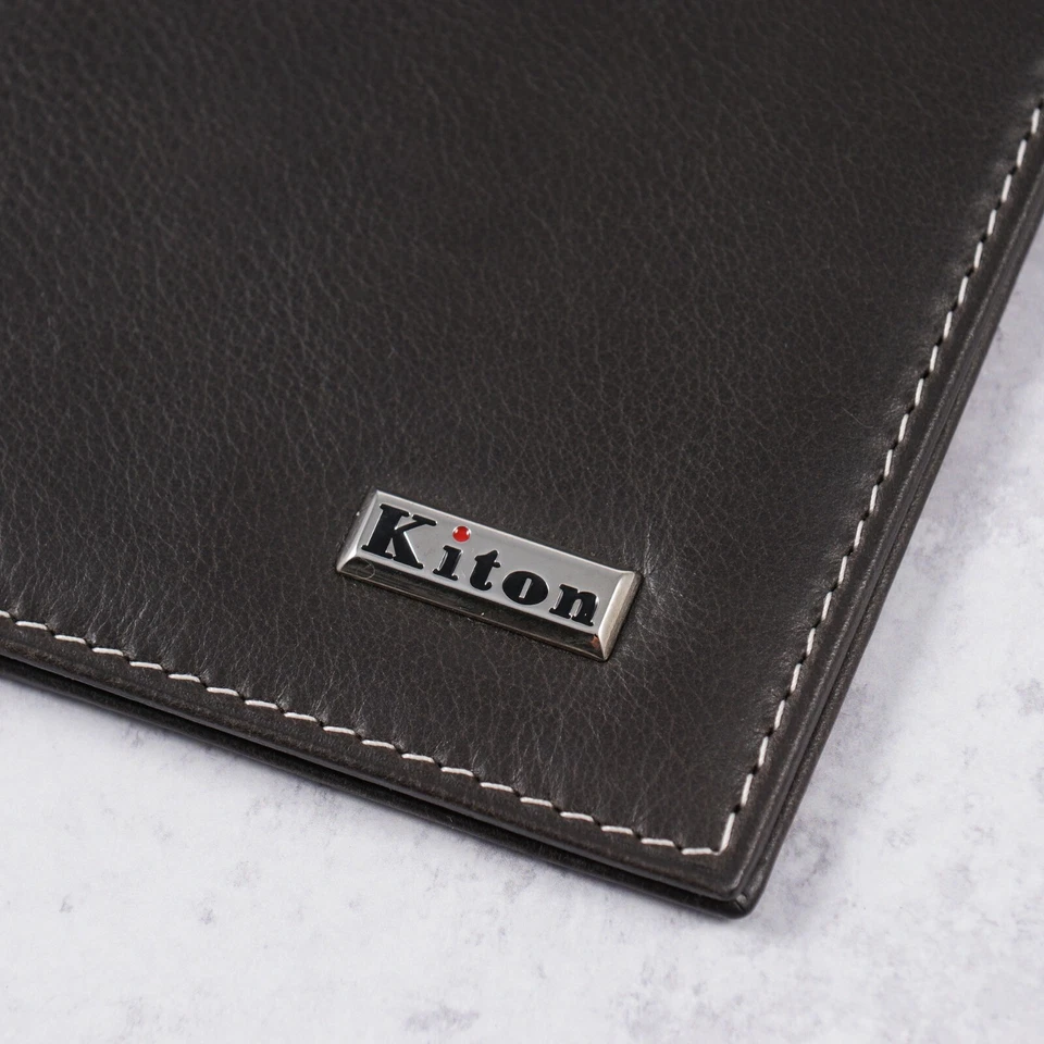 Kiton Mid-Size Soft Dark Brown Calf Leather Organizer Wallet with Address Book - Image 2 of 4