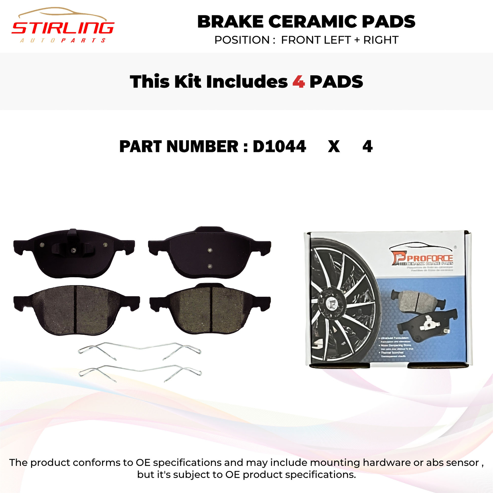 Stirling 4PCs Front Ceramic Brake Pads kit for Mazda 3 2010~2013|D1044 ...