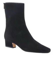 NEW ANN TAYLOR BLACK TAPERED HEEL SUEDE BOOTIE BOOTS SZ 6