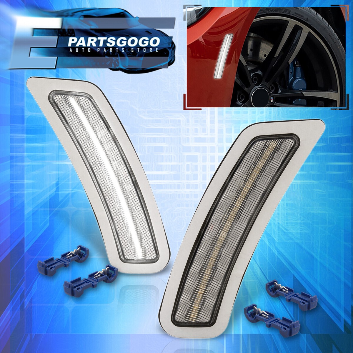 For 15-20 BMW F80 M3 / F82 F83 M4 Clear White LED Bumper