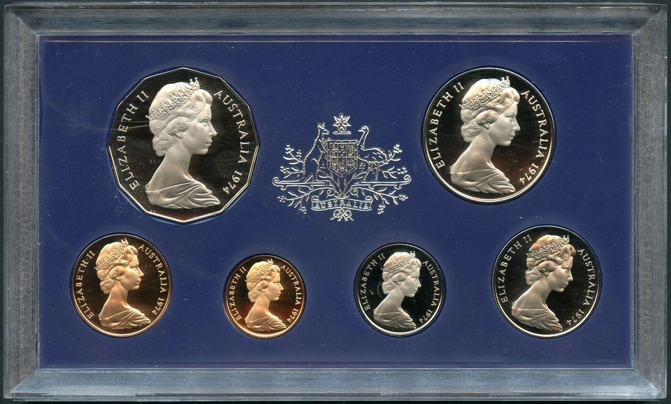 1974 AUSTRALIA - OFFICIAL PROOF SET (6) -  ORIG. RAM CASE - RARE BEAUTY! - Image 2 of 3