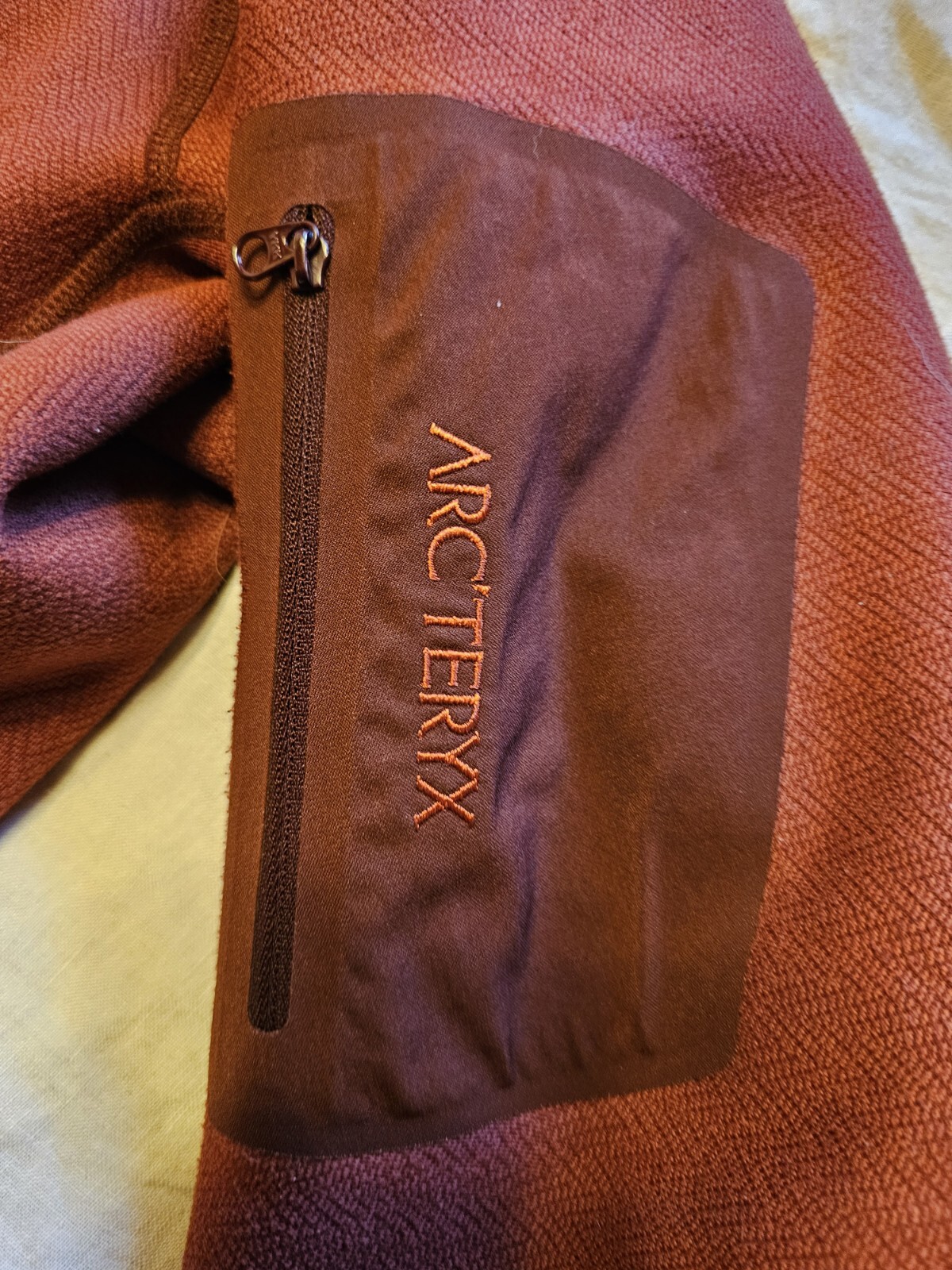 ARC'TERYX Arcteryx Vintage Uomo Covert Pullover M Medium Rosso Ruggine Pile 1 2 Zip Canada