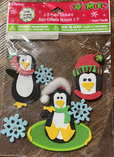 Darice Foamies Penguins and Snowflakes 6 Pieces NIP