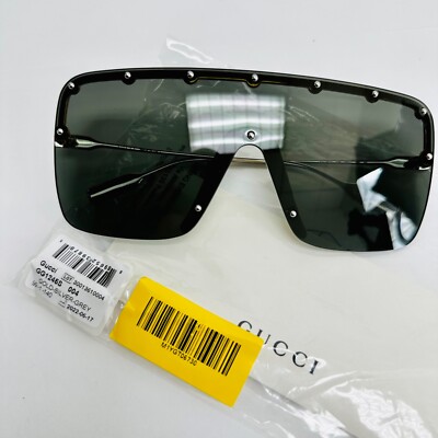 GUCCI GG1245S AUTHENTIC Stud Oversized Mask 1245 Silver Black
