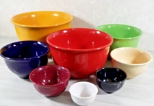 GANYMEDE ENT.  Rainbow  8-Pc. Porcelain Nesting Mixing Bowls 3-9 inches