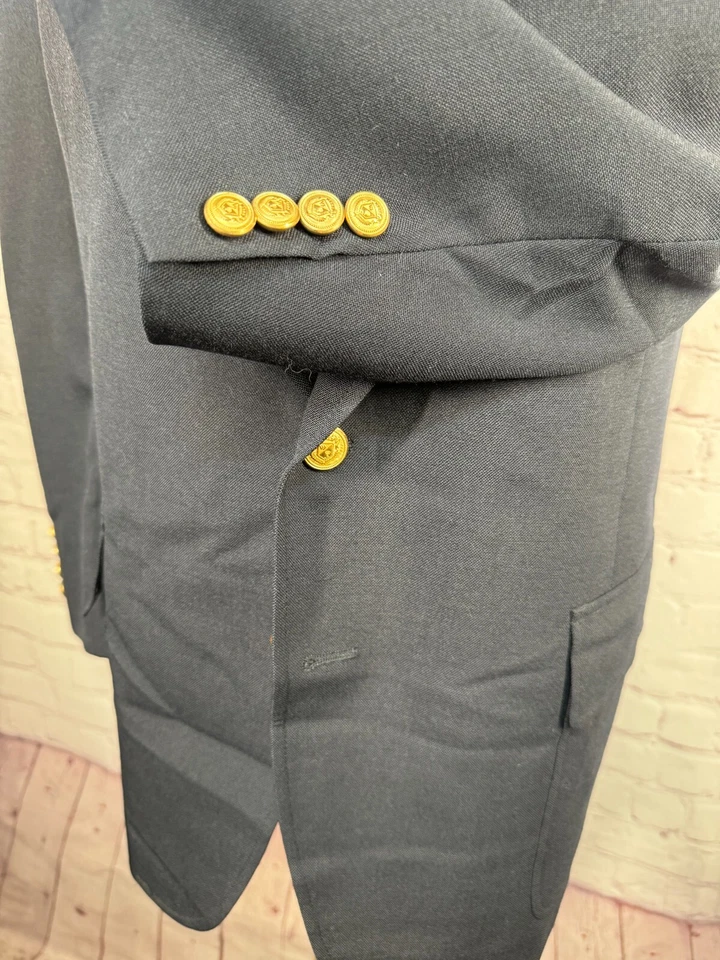 RACQUET CLUB Para Hombres Azul Marino Lana CLASSIC FIT Traje Abrigo Deportivo Blazer Chaqueta 44R Foto 4 de 4